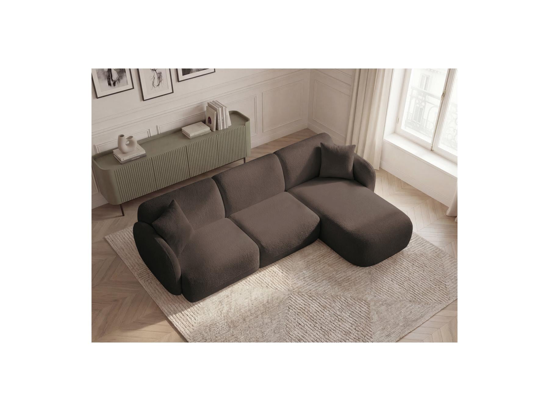 Anda - Canapé D'Angle Fixe Modulable - Tissu Chenille - Angle Droit