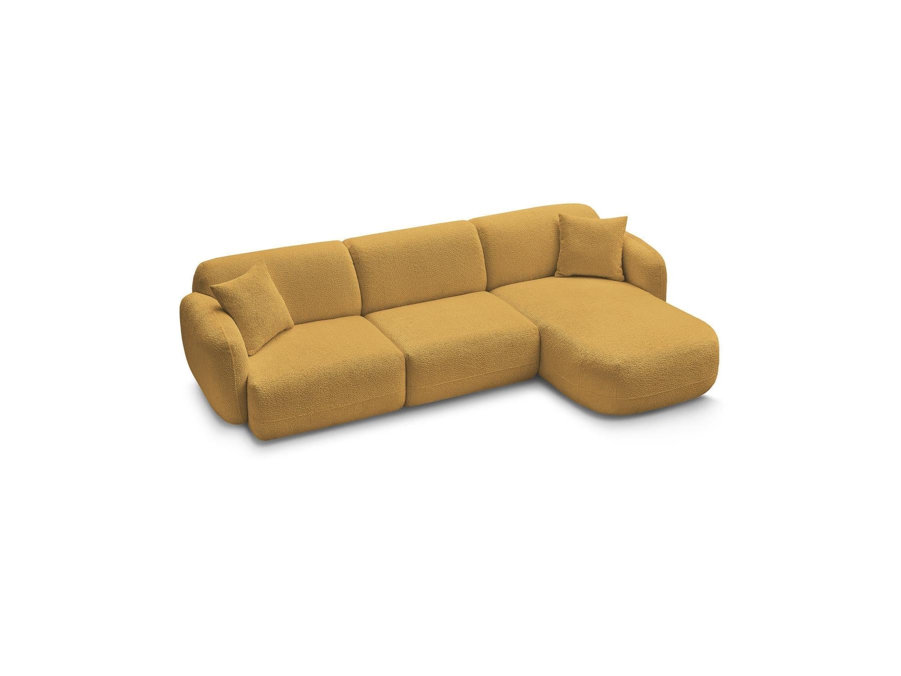 Anda - Canapé D'Angle Fixe Modulable - Tissu Chenille - Angle Droit