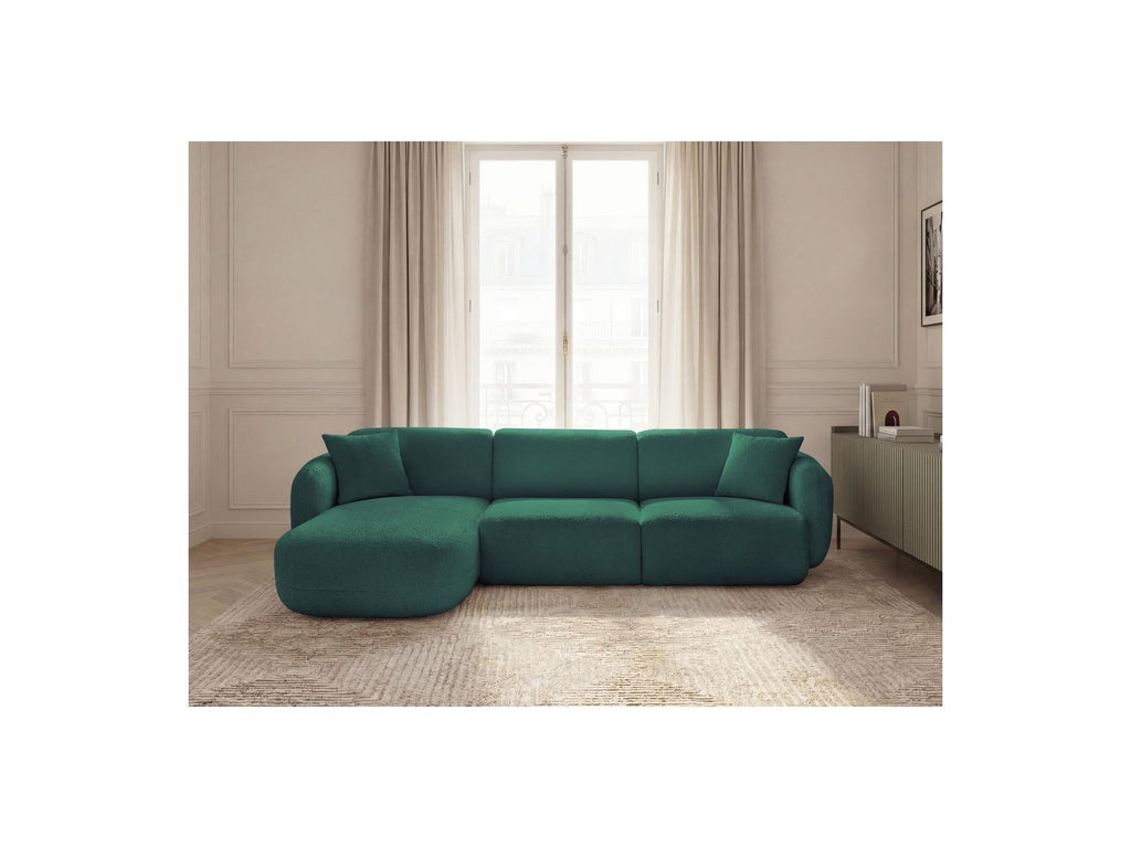 Anda - Canapé D'Angle Fixe Modulable - Tissu Chenille - Angle Gauche