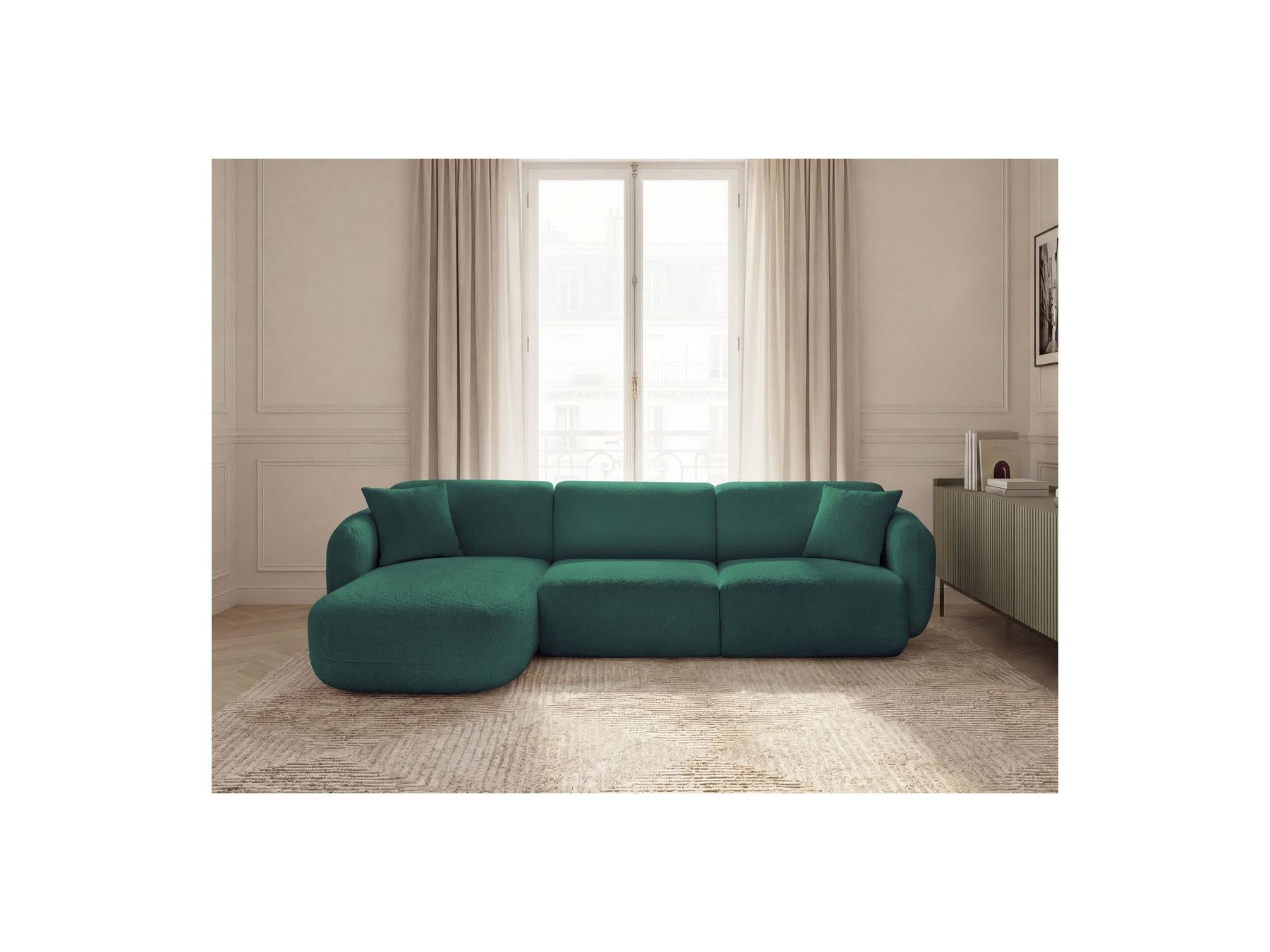 Anda - Canapé D'Angle Fixe Modulable - Tissu Chenille - Angle Gauche