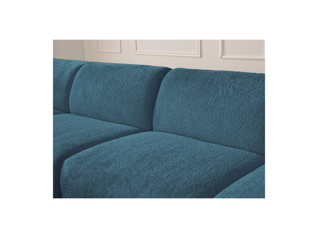 Anda - Canapé D'Angle Fixe Modulable - Tissu Chenille - Angle Gauche