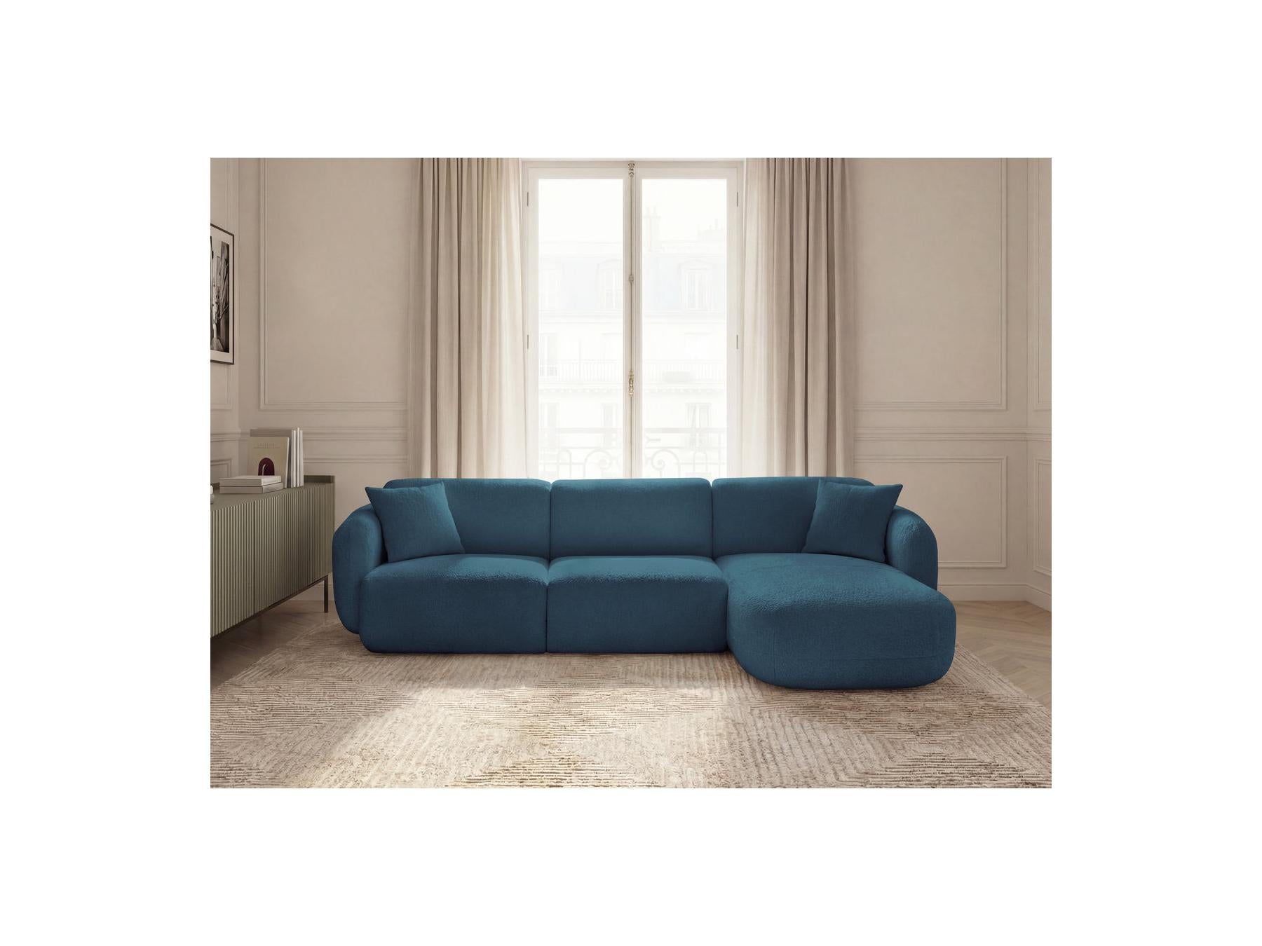 Anda - Canapé D'Angle Fixe Modulable - Tissu Chenille - Angle Droit
