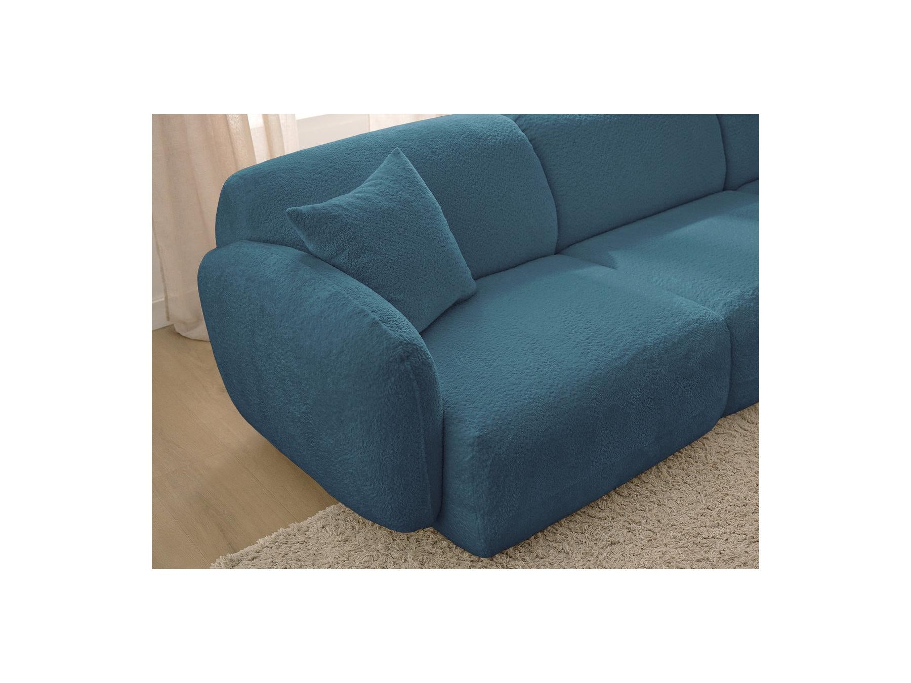 Anda - Canapé D'Angle Fixe Modulable - Tissu Chenille - Angle Droit