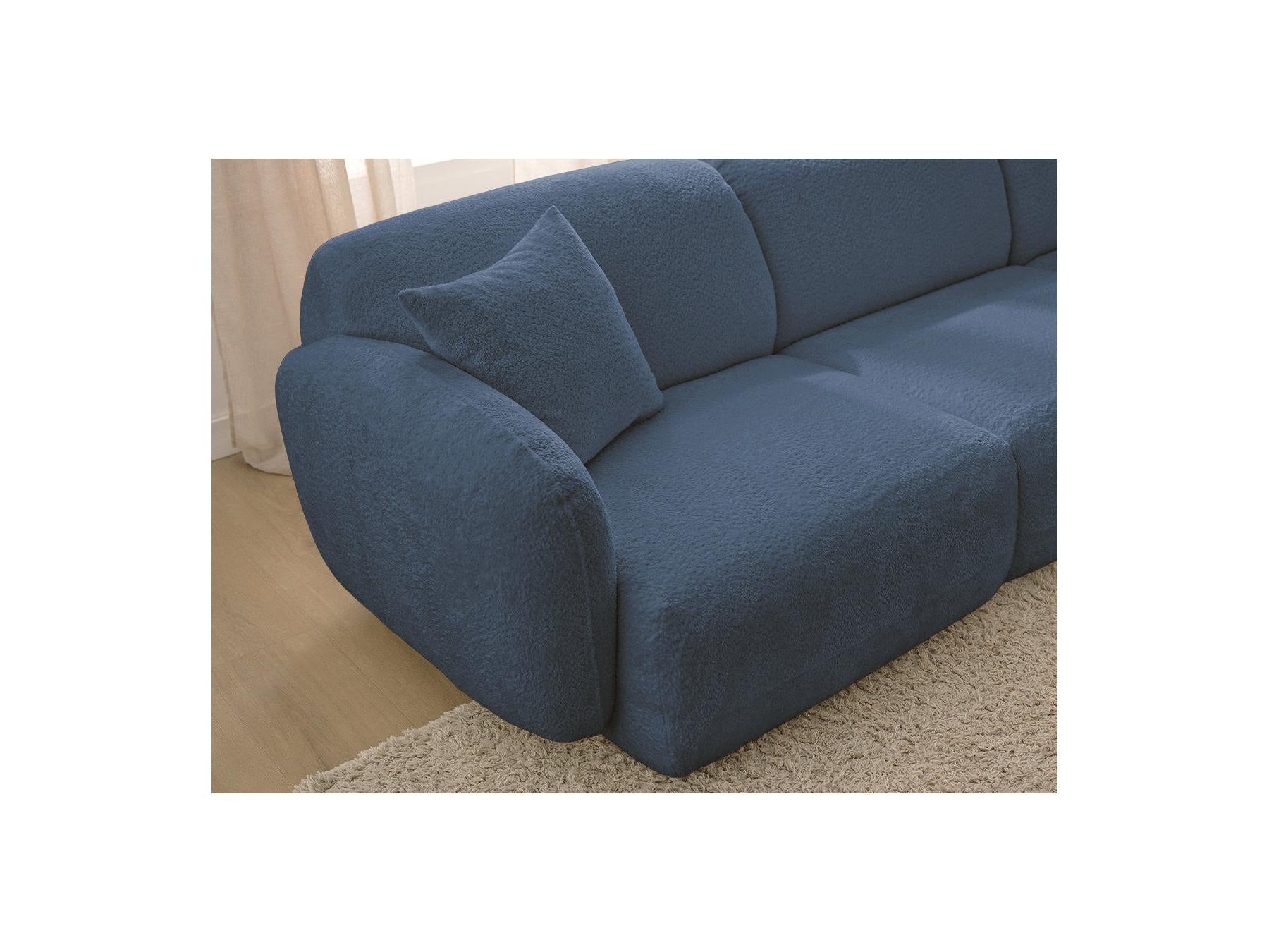 Anda - Canapé D'Angle Fixe Modulable - Tissu Chenille - Angle Droit