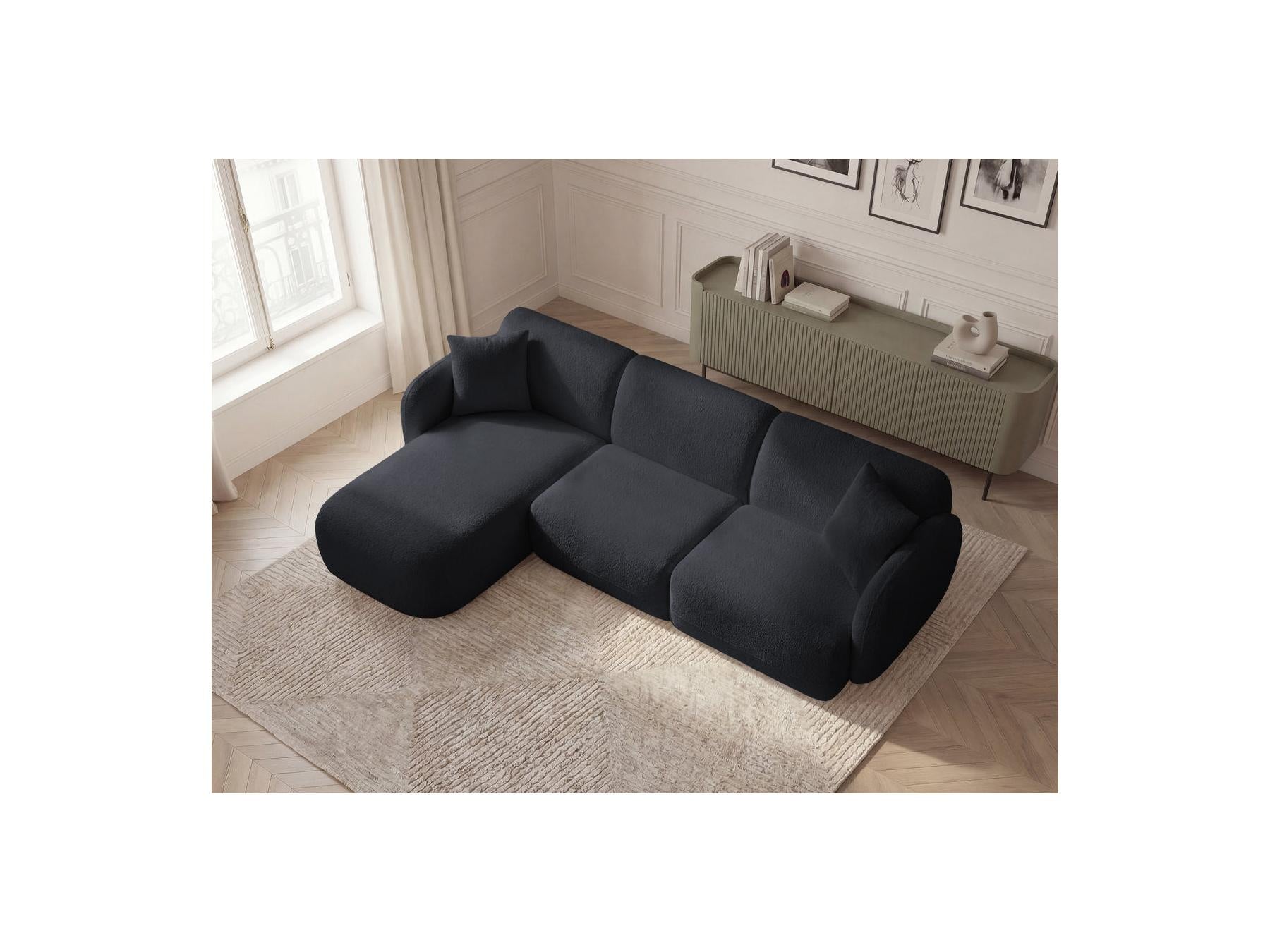 Anda - Canapé D'Angle Fixe Modulable - Tissu Chenille - Angle Gauche