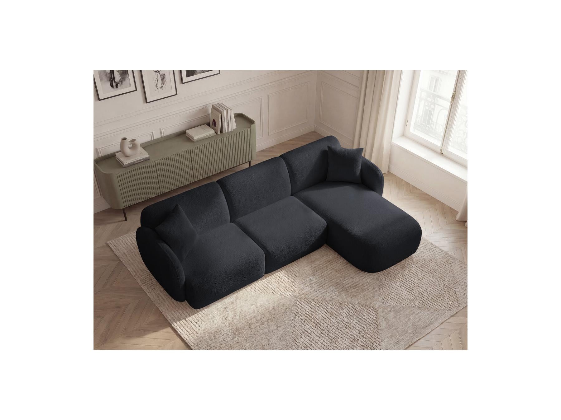 Anda - Canapé D'Angle Fixe Modulable - Tissu Chenille - Angle Droit