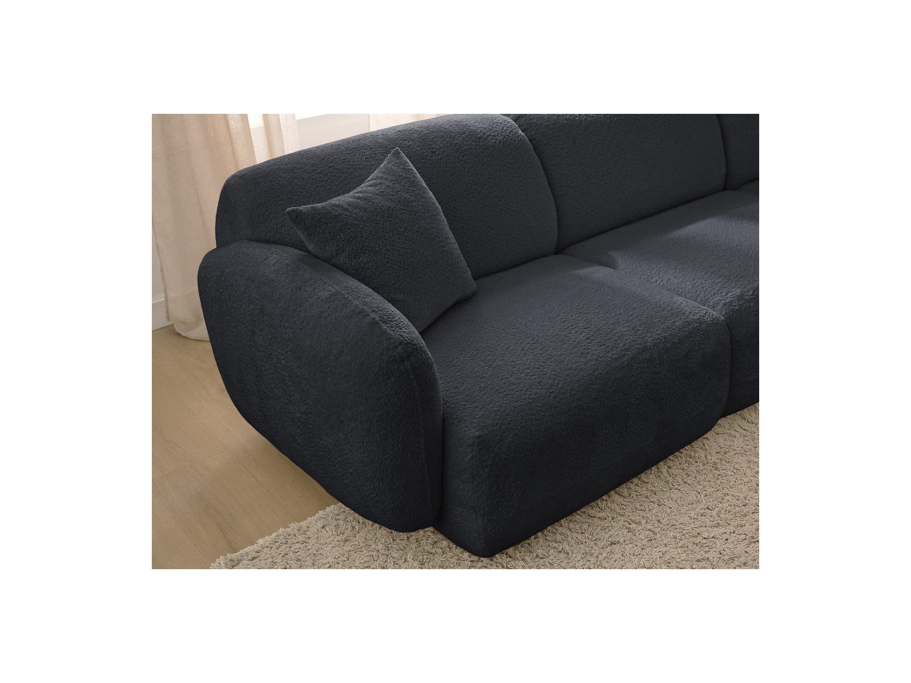 Anda - Canapé D'Angle Fixe Modulable - Tissu Chenille - Angle Droit