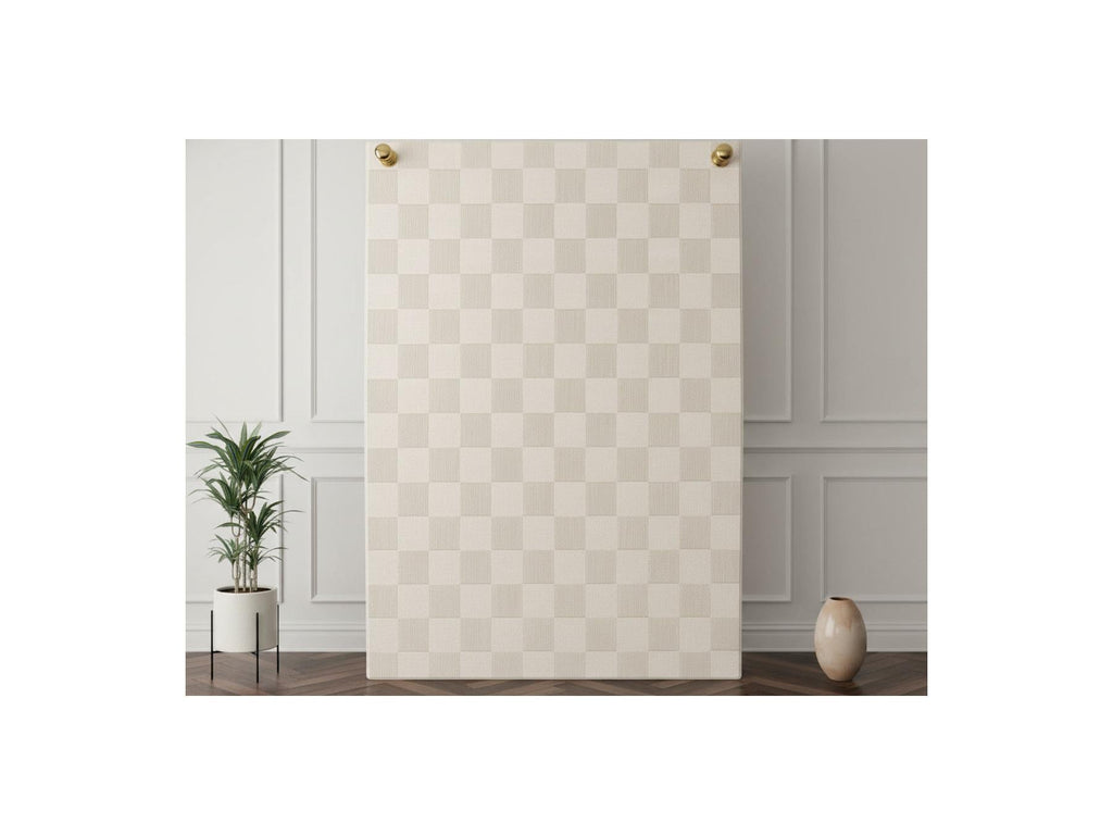 Gabrielle - Tapis Poils Ras - Motif Damier - Blanc