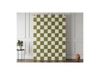 Gaelle - Tapis Poils Ras - Motif Damier - Vert