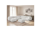 Anda - Canapé Panoramique Fixe Modulable - Avec 4 Chauffeuses, 1 Méridienne, 1 Angle Et 1 Pouf - Angle Droit