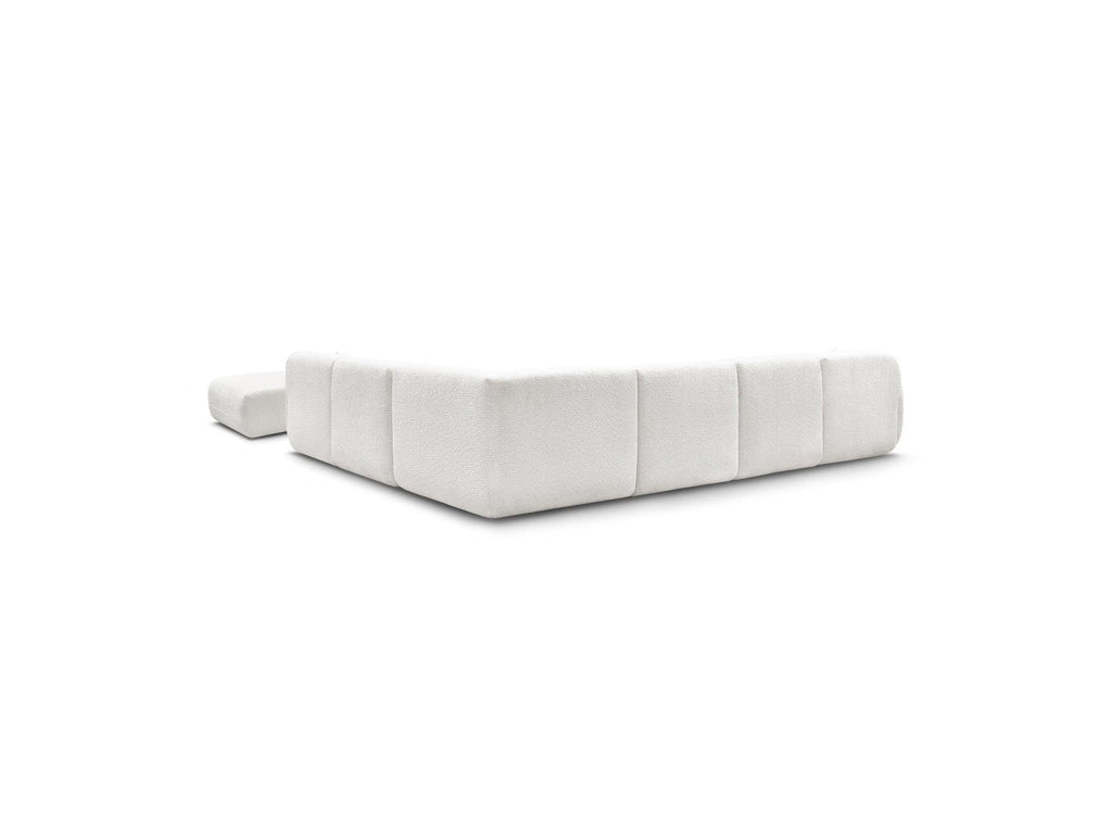 Anda - Canapé Panoramique Fixe Modulable - Avec 4 Chauffeuses, 1 Méridienne, 1 Angle Et 1 Pouf - Angle Droit