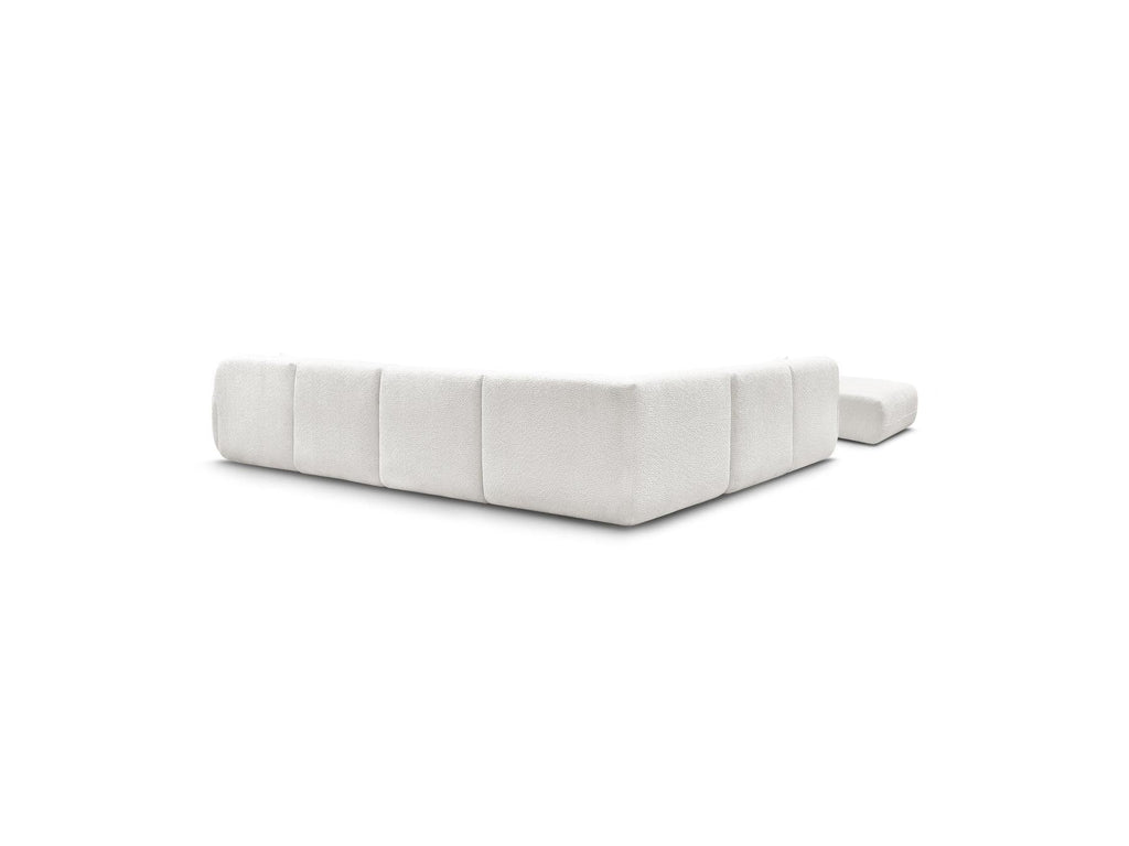Anda - Canapé Panoramique Fixe Modulable - Avec 4 Chauffeuses, 1 Méridienne, 1 Angle Et 1 Pouf - Angle Gauche