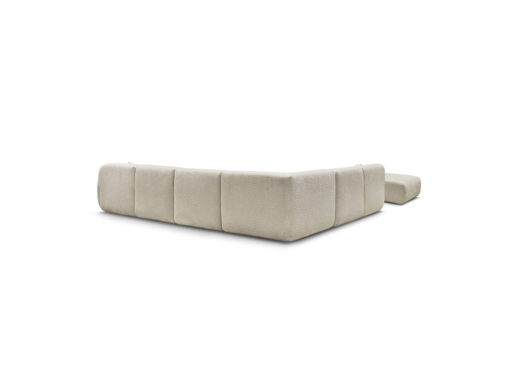 Anda - Canapé Panoramique Fixe Modulable - Avec 4 Chauffeuses, 1 Méridienne, 1 Angle Et 1 Pouf - Angle Gauche