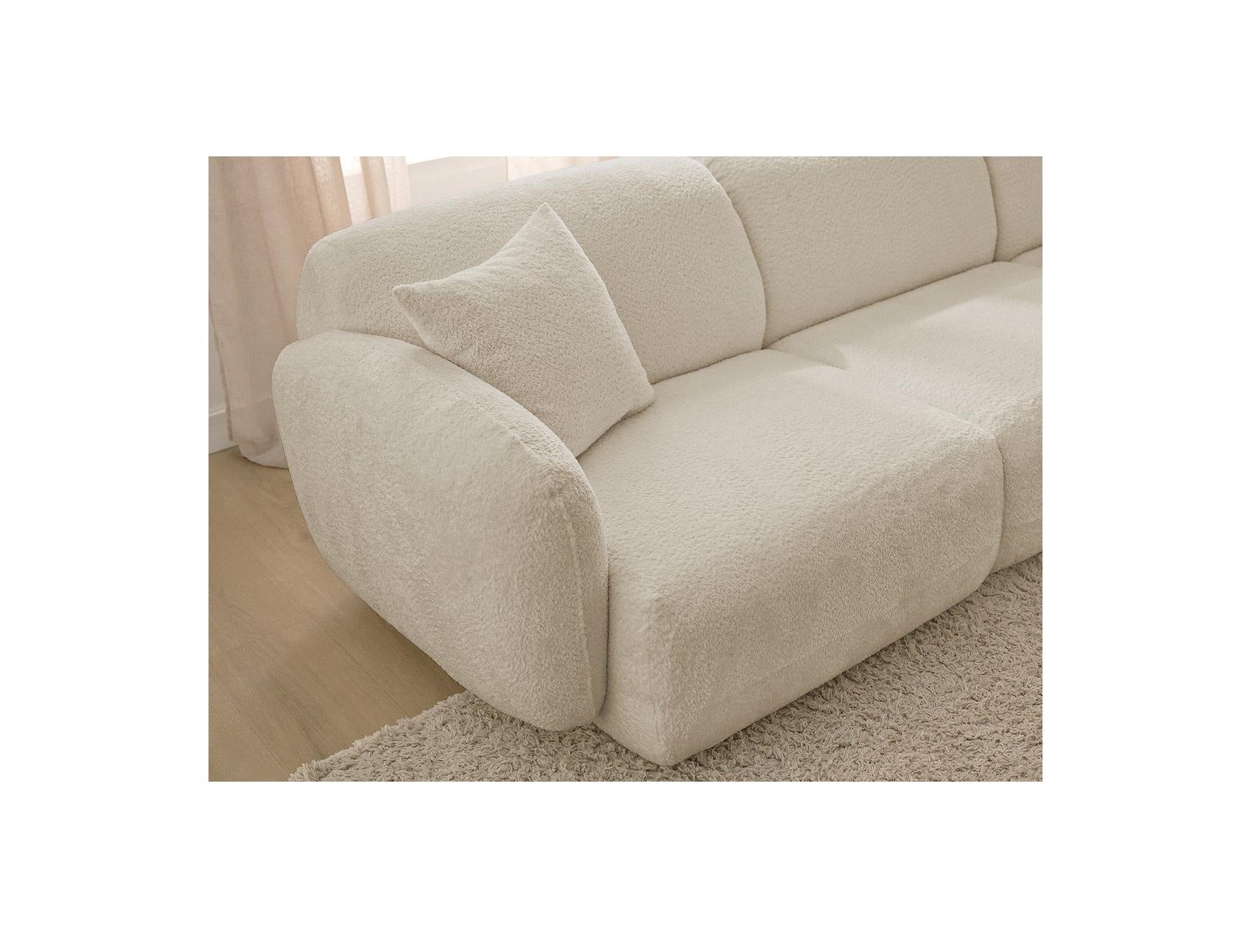 Anda - Canapé Panoramique Fixe Modulable - Avec 4 Chauffeuses, 1 Méridienne, 1 Angle Et 1 Pouf - Angle Gauche