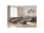 Anda - Canapé Panoramique Fixe Modulable - Avec 4 Chauffeuses, 1 Méridienne, 1 Angle Et 1 Pouf - Angle Droit
