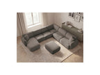 Anda - Canapé Panoramique Fixe Modulable - Avec 4 Chauffeuses, 1 Méridienne, 1 Angle Et 1 Pouf - Angle Droit