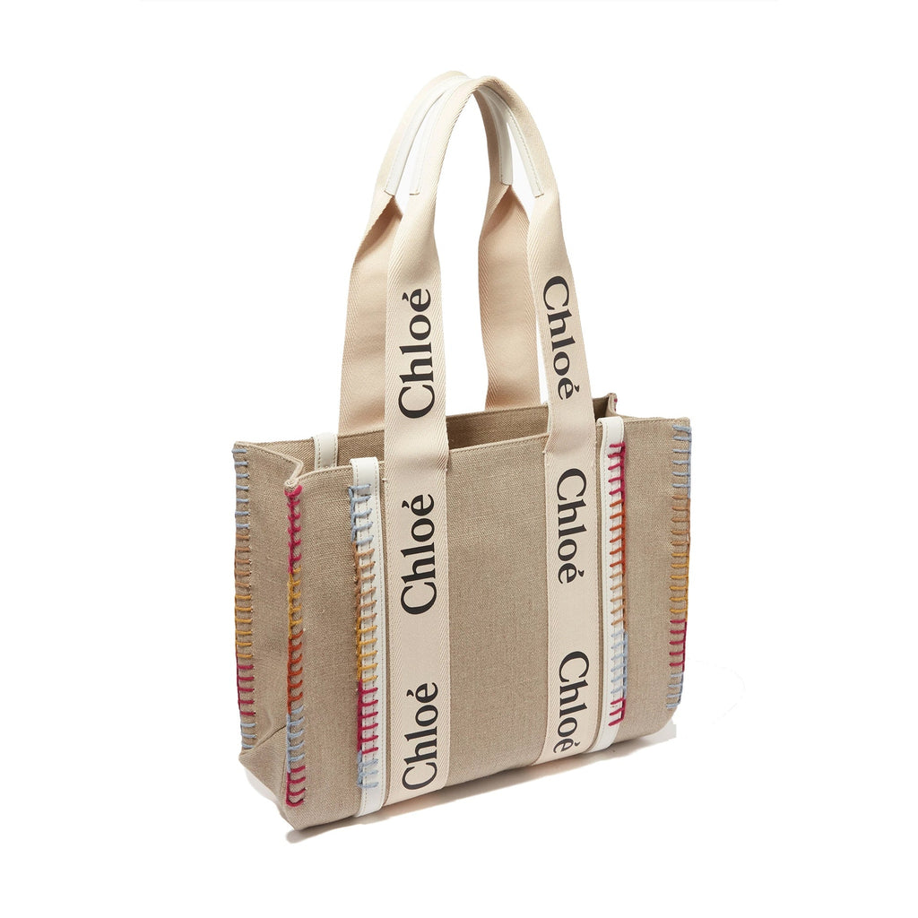 Chloe - Cabas Woody Medium - Femme - Beige