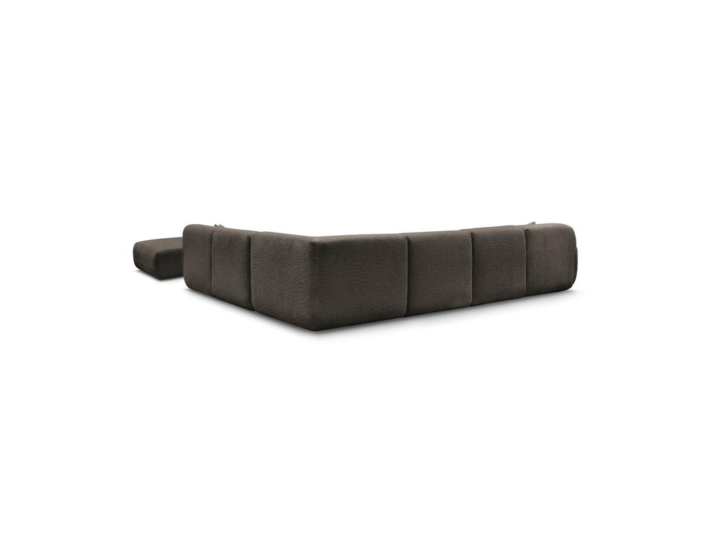 Anda - Canapé Panoramique Fixe Modulable - Avec 4 Chauffeuses, 1 Méridienne, 1 Angle Et 1 Pouf - Angle Droit
