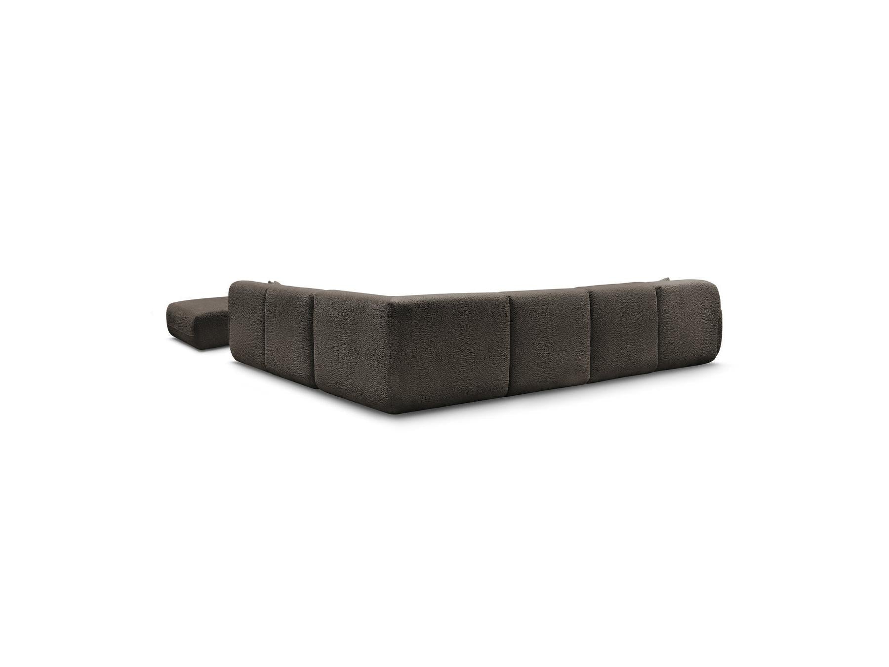 Anda - Canapé Panoramique Fixe Modulable - Avec 4 Chauffeuses, 1 Méridienne, 1 Angle Et 1 Pouf - Angle Droit