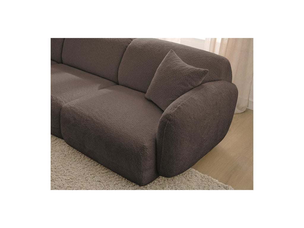 Anda - Canapé Panoramique Fixe Modulable - Avec 4 Chauffeuses, 1 Méridienne, 1 Angle Et 1 Pouf - Angle Droit
