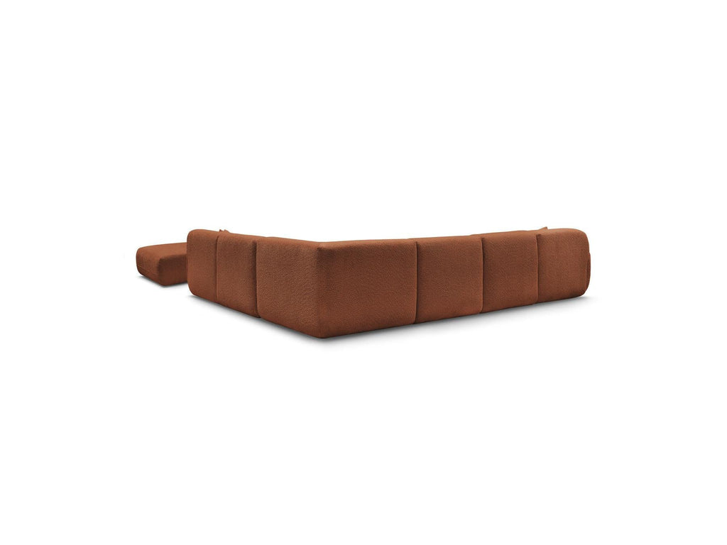 Anda - Canapé Panoramique Fixe Modulable - Avec 4 Chauffeuses, 1 Méridienne, 1 Angle Et 1 Pouf - Angle Droit