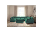 Anda - Canapé Panoramique Fixe Modulable - Avec 4 Chauffeuses, 1 Méridienne, 1 Angle Et 1 Pouf - Angle Droit