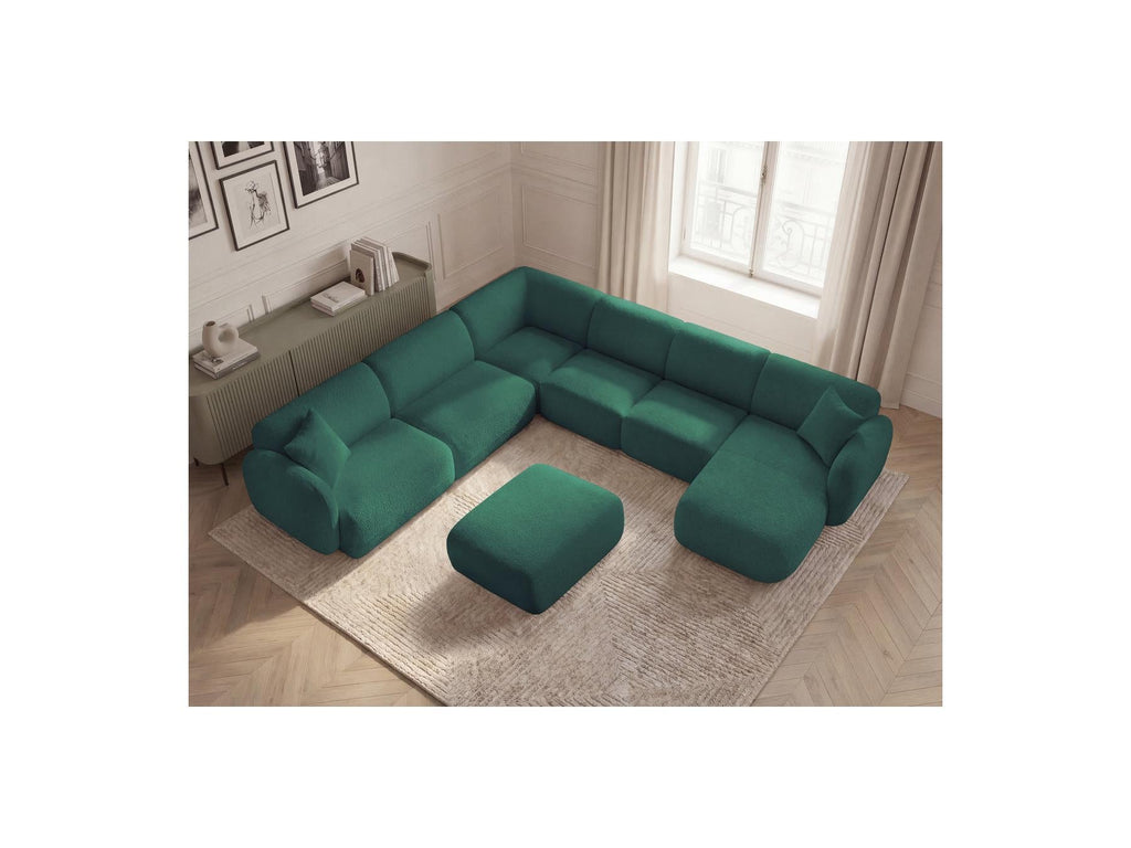 Anda - Canapé Panoramique Fixe Modulable - Avec 4 Chauffeuses, 1 Méridienne, 1 Angle Et 1 Pouf - Angle Gauche
