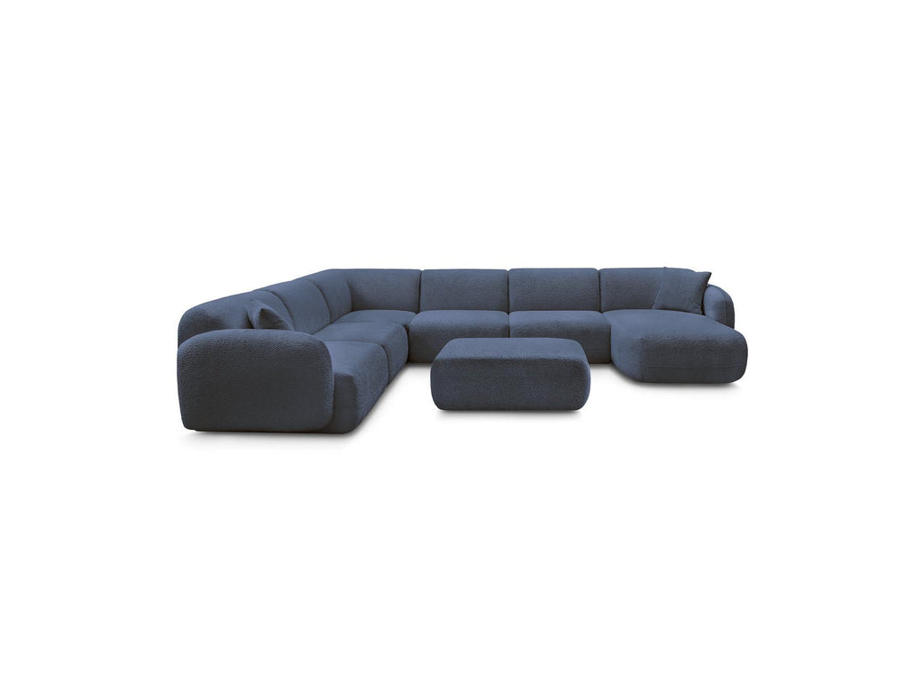 Anda - Canapé Panoramique Fixe Modulable - Avec 4 Chauffeuses, 1 Méridienne, 1 Angle Et 1 Pouf - Angle Gauche