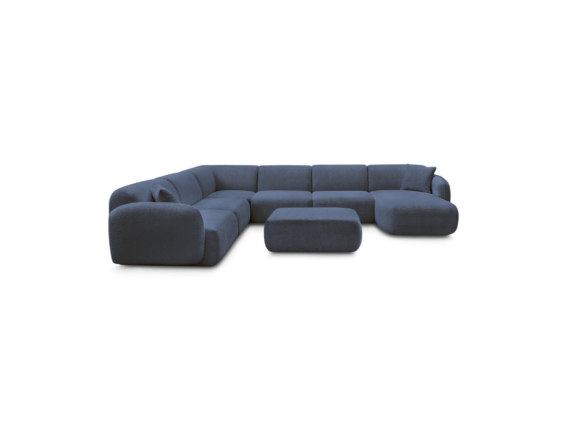 Anda - Canapé Panoramique Fixe Modulable - Avec 4 Chauffeuses, 1 Méridienne, 1 Angle Et 1 Pouf - Angle Gauche