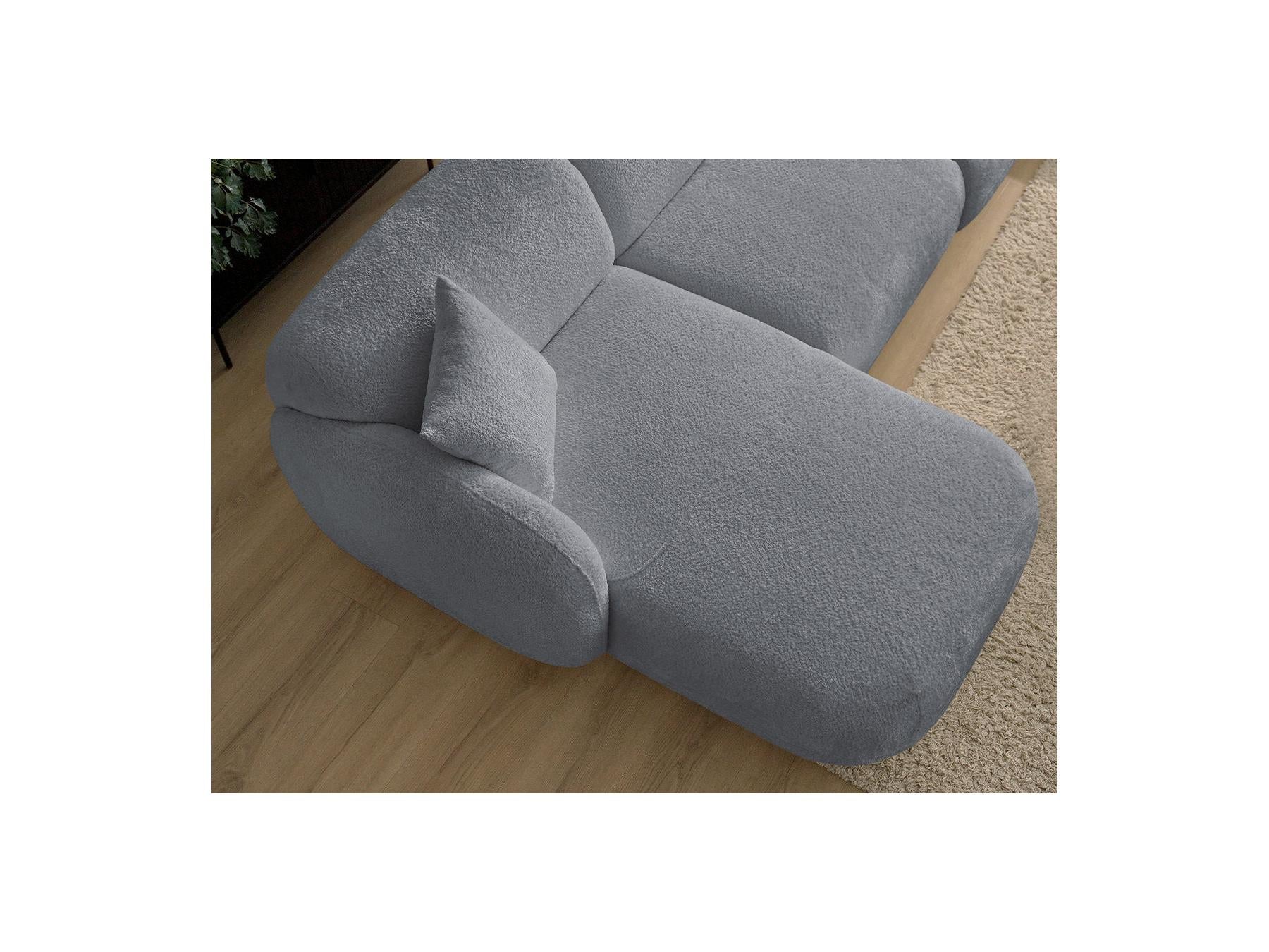 Anda - Canapé Panoramique Fixe Modulable - Avec 4 Chauffeuses, 1 Méridienne, 1 Angle Et 1 Pouf - Angle Droit
