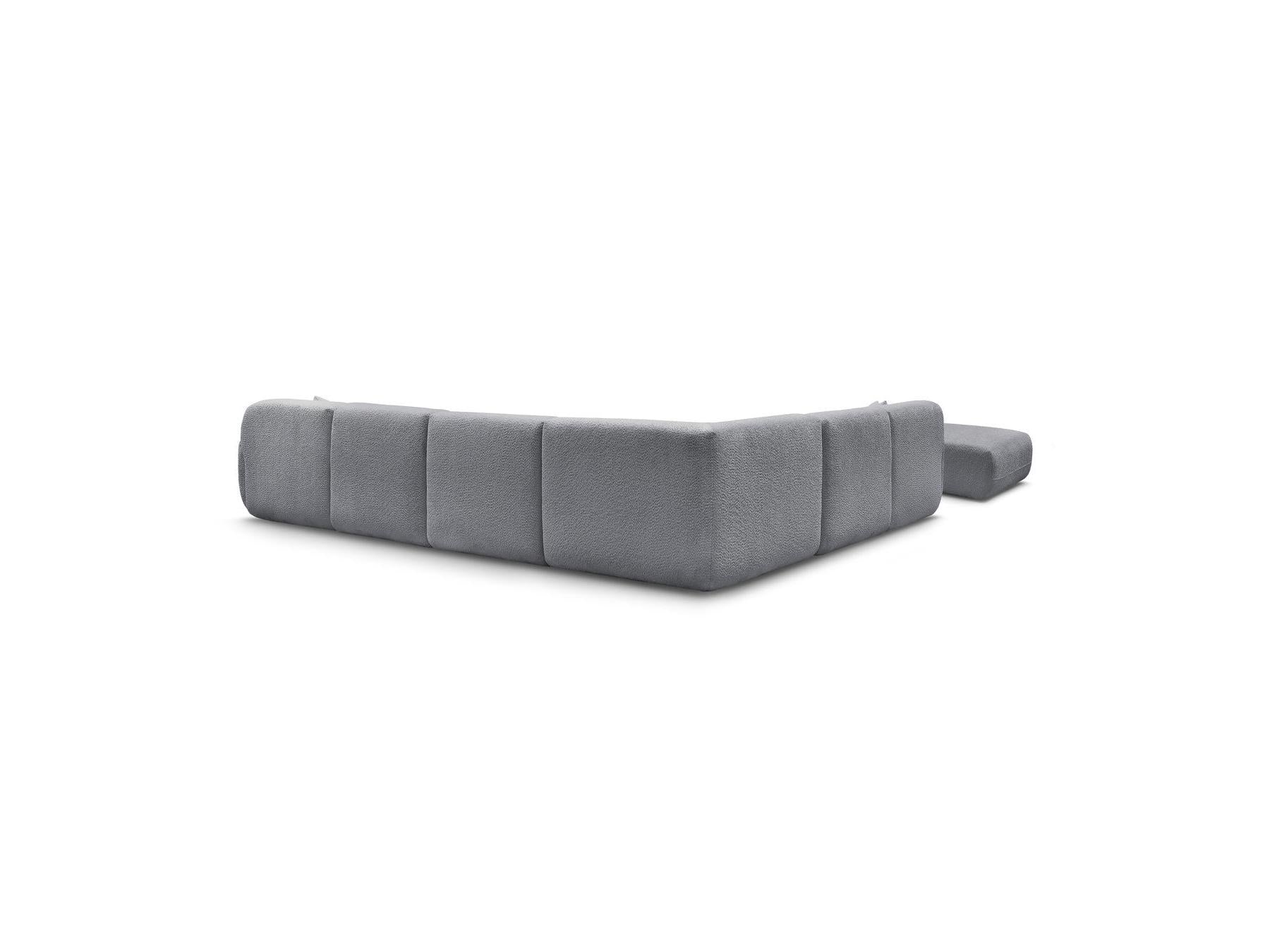 Anda - Canapé Panoramique Fixe Modulable - Avec 4 Chauffeuses, 1 Méridienne, 1 Angle Et 1 Pouf - Angle Gauche