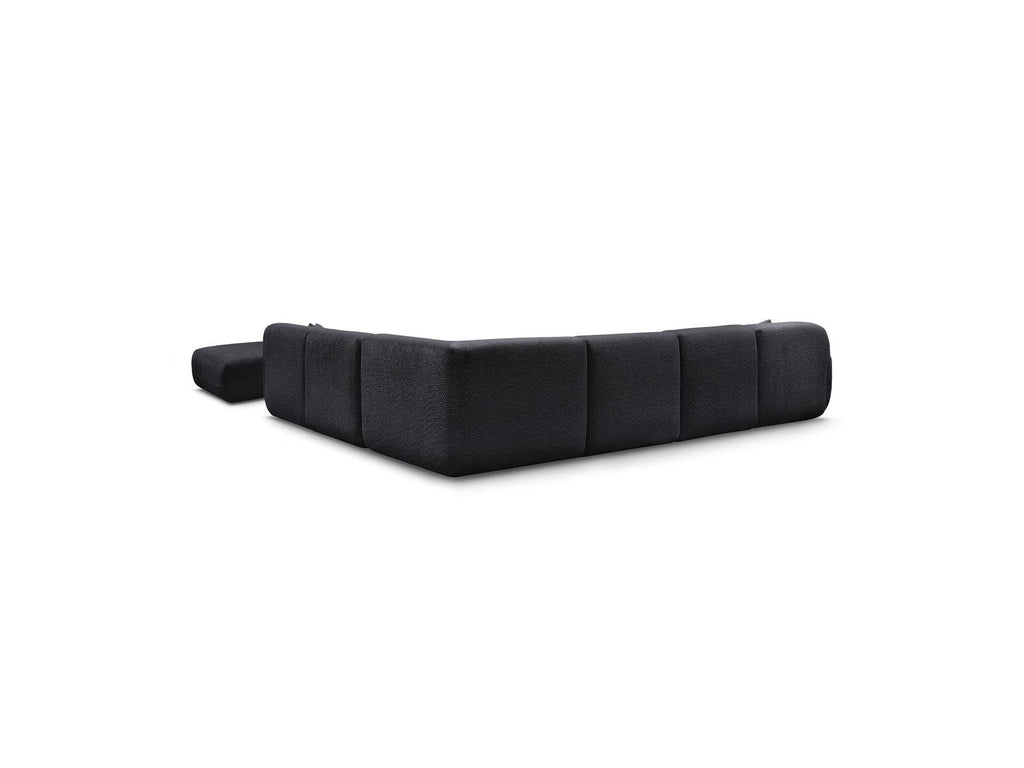 Anda - Canapé Panoramique Fixe Modulable - Avec 4 Chauffeuses, 1 Méridienne, 1 Angle Et 1 Pouf - Angle Droit