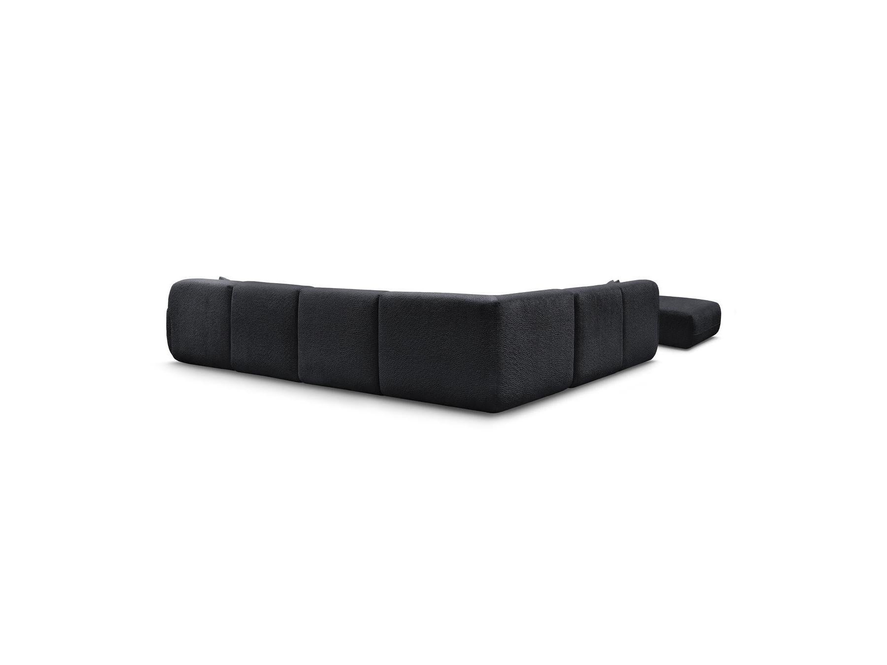 Anda - Canapé Panoramique Fixe Modulable - Avec 4 Chauffeuses, 1 Méridienne, 1 Angle Et 1 Pouf - Angle Gauche