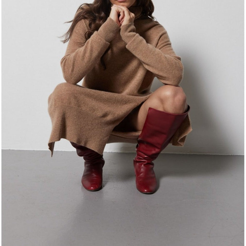 Notshy - Robe Col Roulé Cachemire Teba - Camel Chine