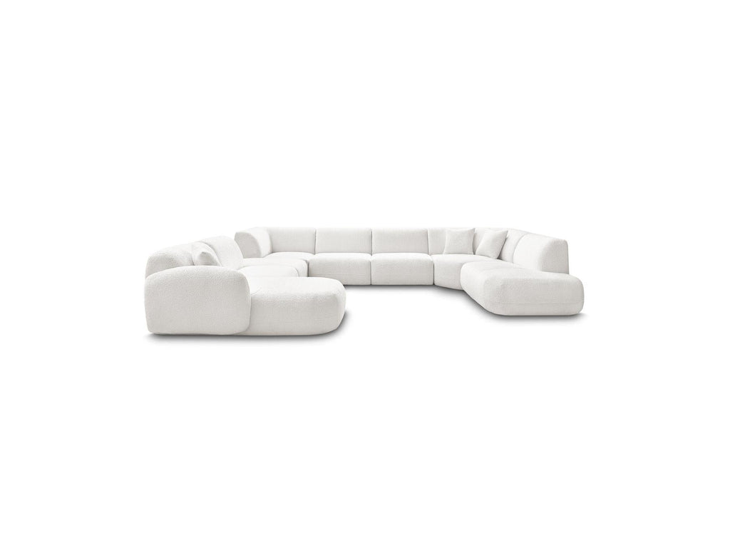 Anda - Canapé Panoramique Fixe Modulable - Avec 3 Chauffeuses, 1 Méridienne, 2 Angles Et 1 Pouf - Angle Gauche