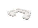 Anda - Canapé Panoramique Fixe Modulable - Avec 3 Chauffeuses, 1 Méridienne, 2 Angles Et 1 Pouf - Angle Gauche