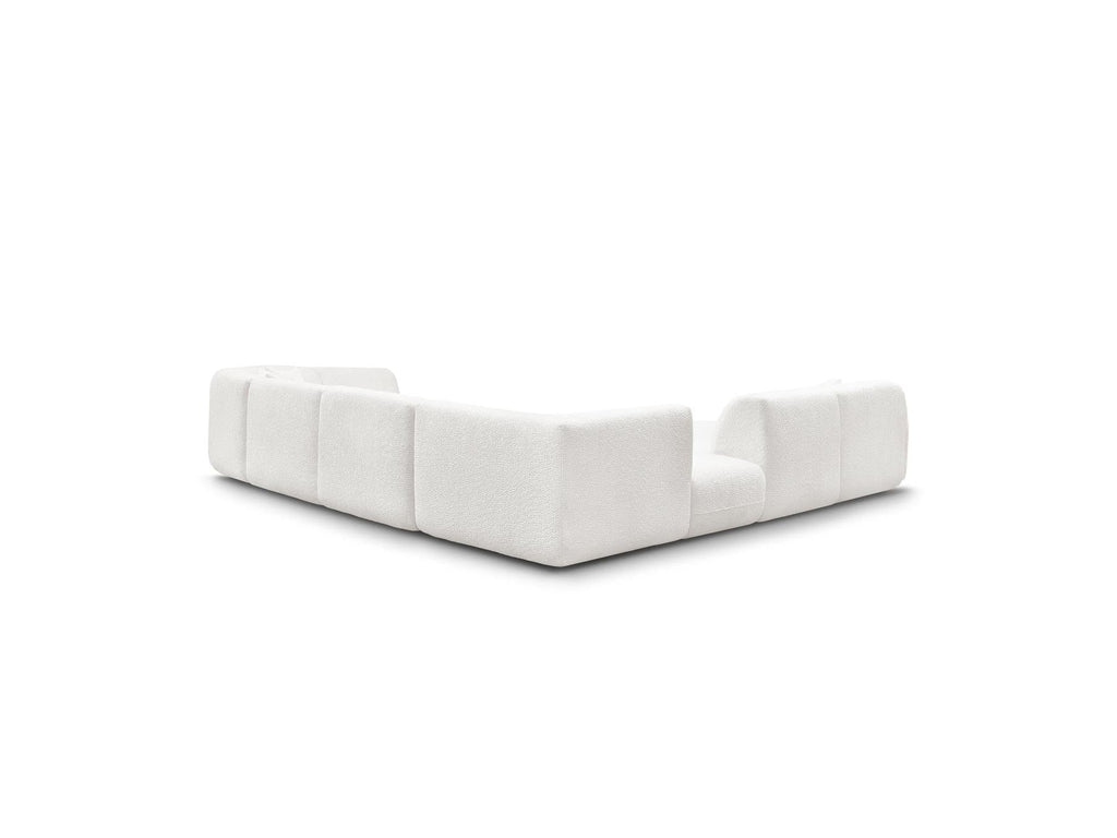 Anda - Canapé Panoramique Fixe Modulable - Avec 3 Chauffeuses, 1 Méridienne, 2 Angles Et 1 Pouf - Angle Gauche