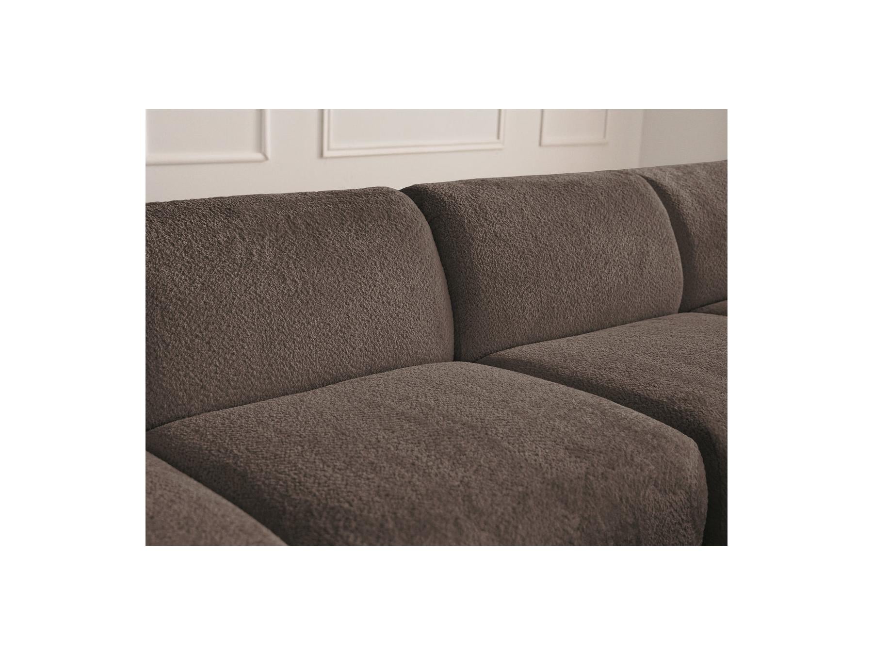 Anda - Canapé Panoramique Fixe Modulable - Avec 3 Chauffeuses, 1 Méridienne, 2 Angles Et 1 Pouf - Angle Gauche