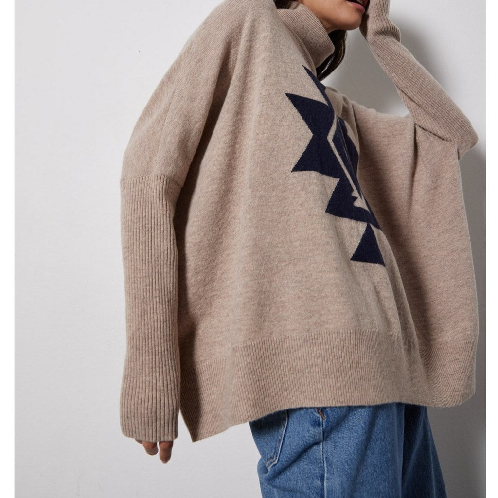 Notshy - Pull Col Roulé Imprimé Rufina - Seigle