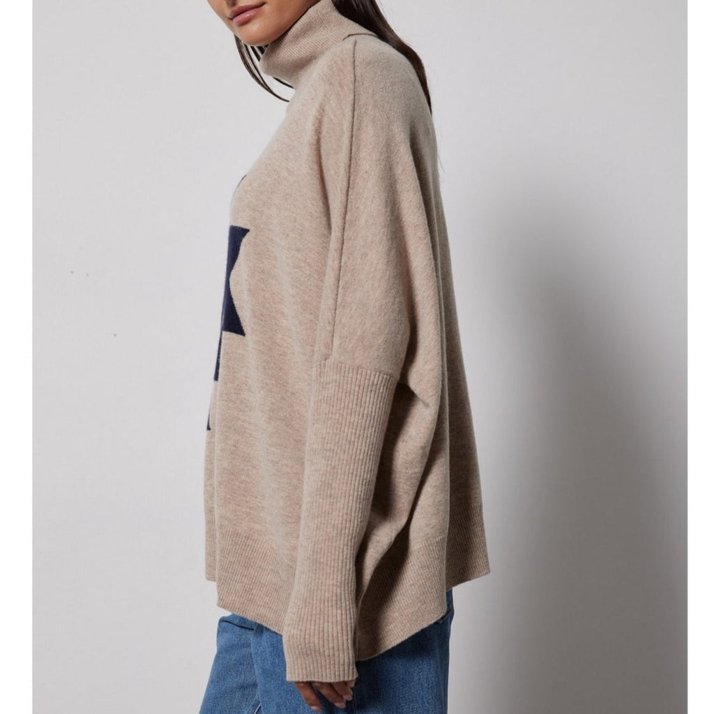 Notshy - Pull Col Roulé Imprimé Rufina - Seigle