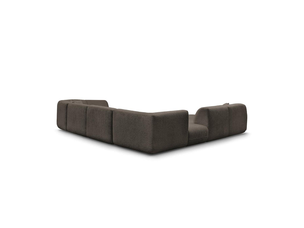 Anda - Canapé Panoramique Fixe Modulable - Avec 3 Chauffeuses, 1 Méridienne, 2 Angles Et 1 Pouf - Angle Gauche