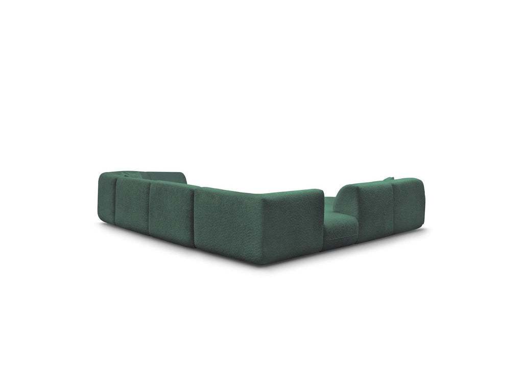 Anda - Canapé Panoramique Fixe Modulable - Avec 3 Chauffeuses, 1 Méridienne, 2 Angles Et 1 Pouf - Angle Gauche