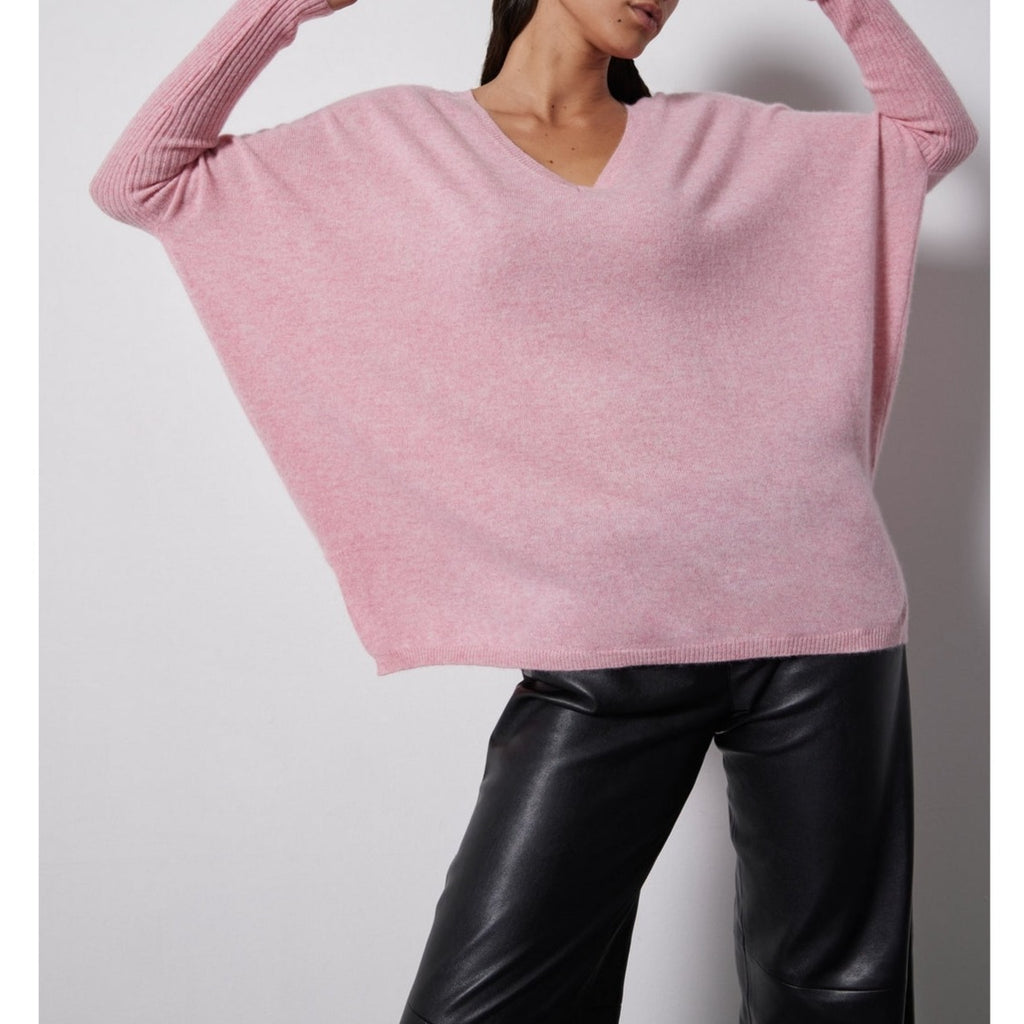 Notshy - Pull Poncho Cachemire - Cerisier