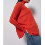 Notshy - Pull Poncho Col Roulé Cachemire - Orange