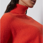 Notshy - Pull Poncho Col Roulé Cachemire - Orange
