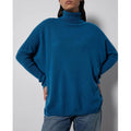 Notshy - Pull Poncho Col Roulé Cachemire - Petrole