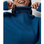 Notshy - Pull Poncho Col Roulé Cachemire - Petrole