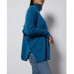 Notshy - Pull Poncho Col Roulé Cachemire - Petrole