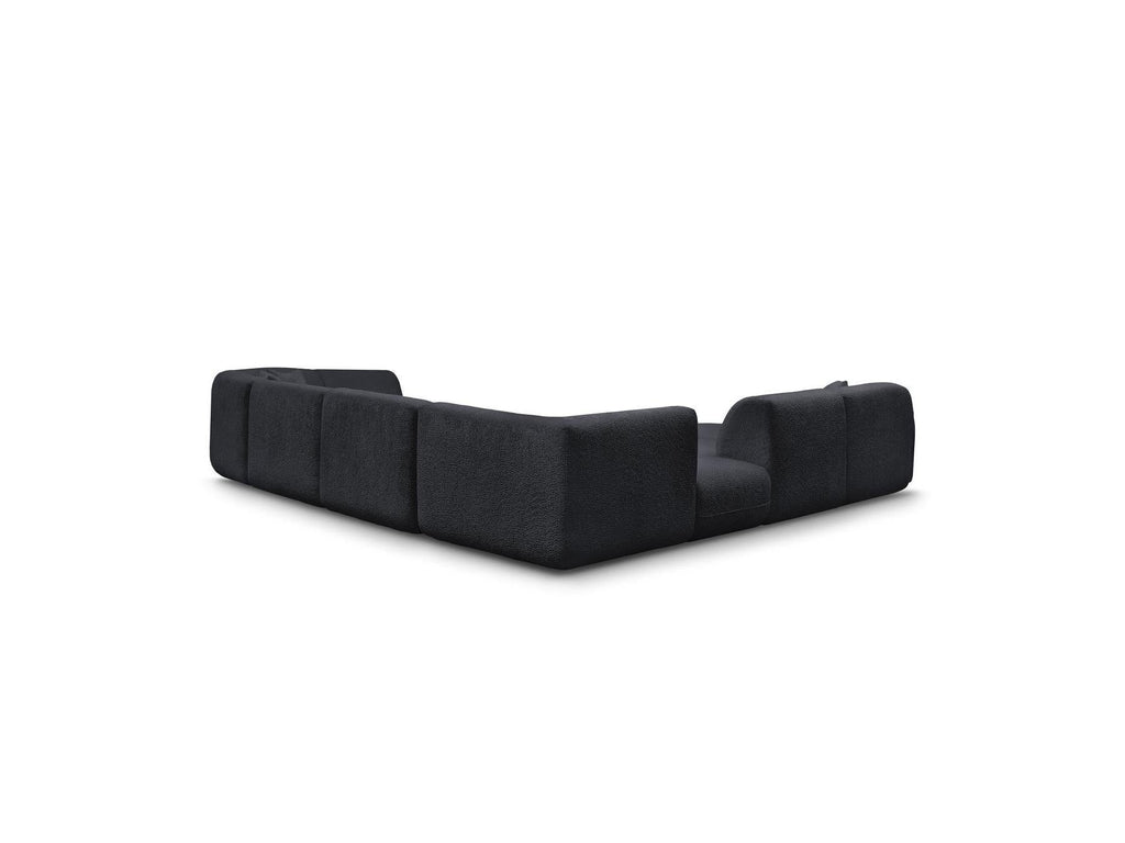 Anda - Canapé Panoramique Fixe Modulable - Avec 3 Chauffeuses, 1 Méridienne, 2 Angles Et 1 Pouf - Angle Gauche