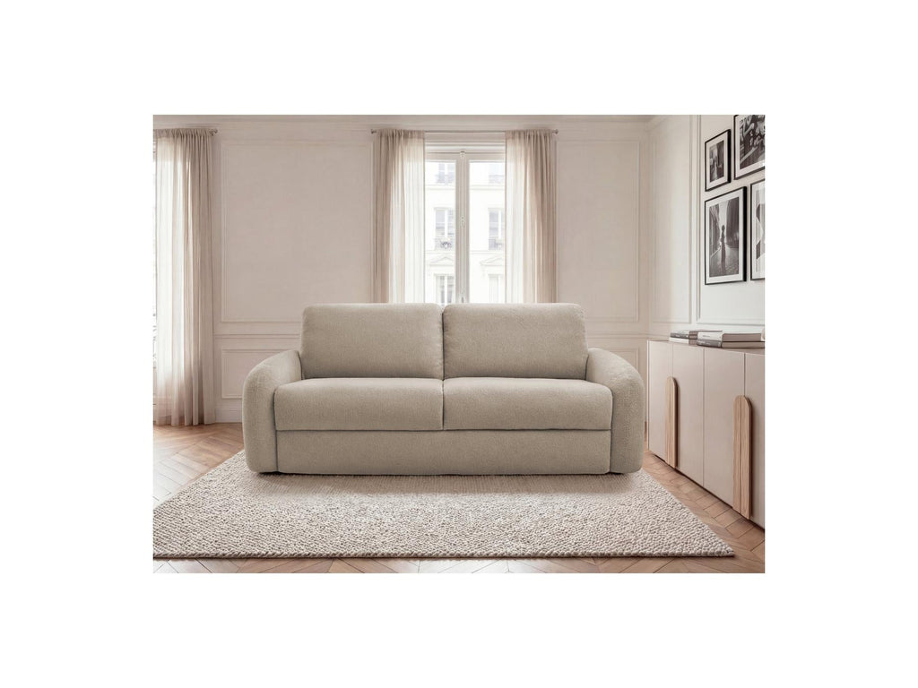 Kenan - Canapé Droit Convertible - Ouverture Express Tissu Bouclette